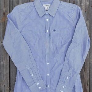 Ariat Blue and White Pinstripe Women’s Shirt